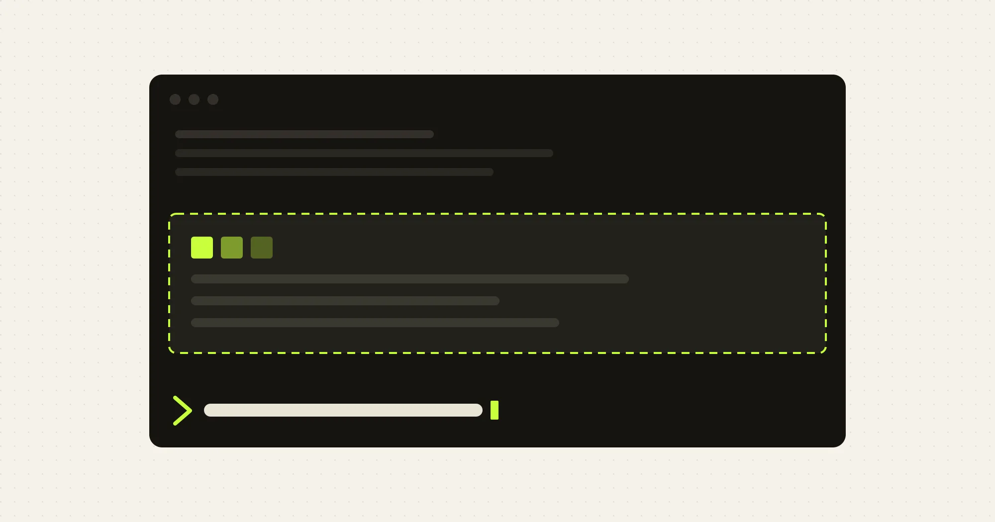 agent-flow has no screenshot yet: a placeholder terminal with the band above the prompt highlighted